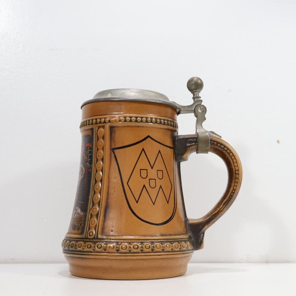 Beer Stein Orginal Gerzit Wester Germany Ceramic Laborers Workers Very Nice